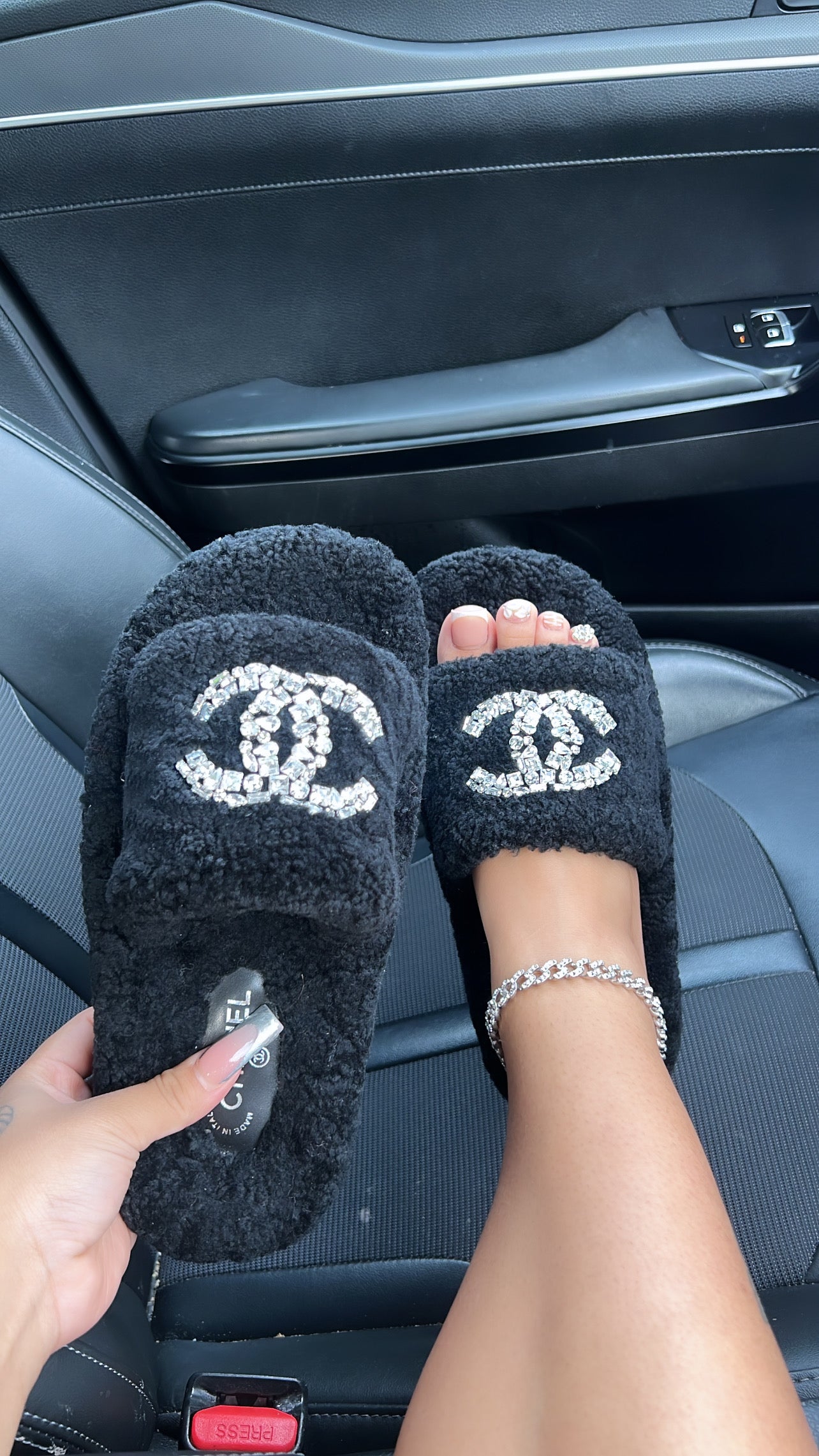 Furry CD sandals