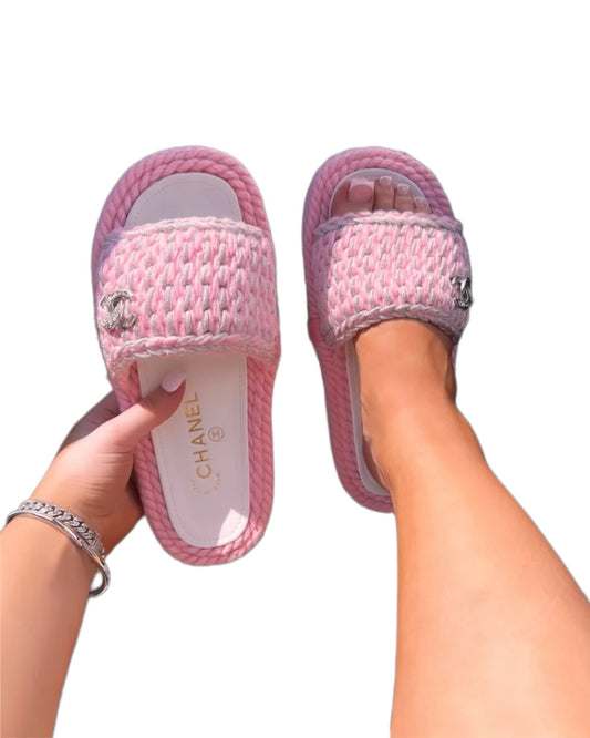 knitted chanel sandals